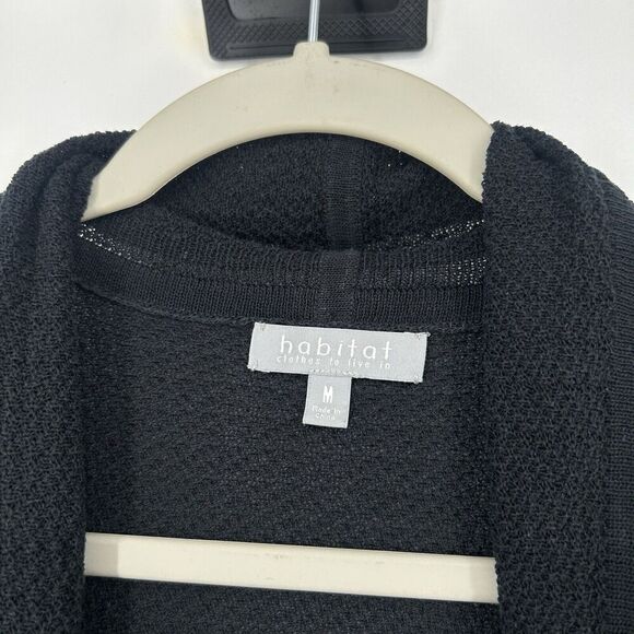 Habitat Open Front Cardigan Black Long Line Lightweight Long Sleeve Size M - Picture 9 of 10